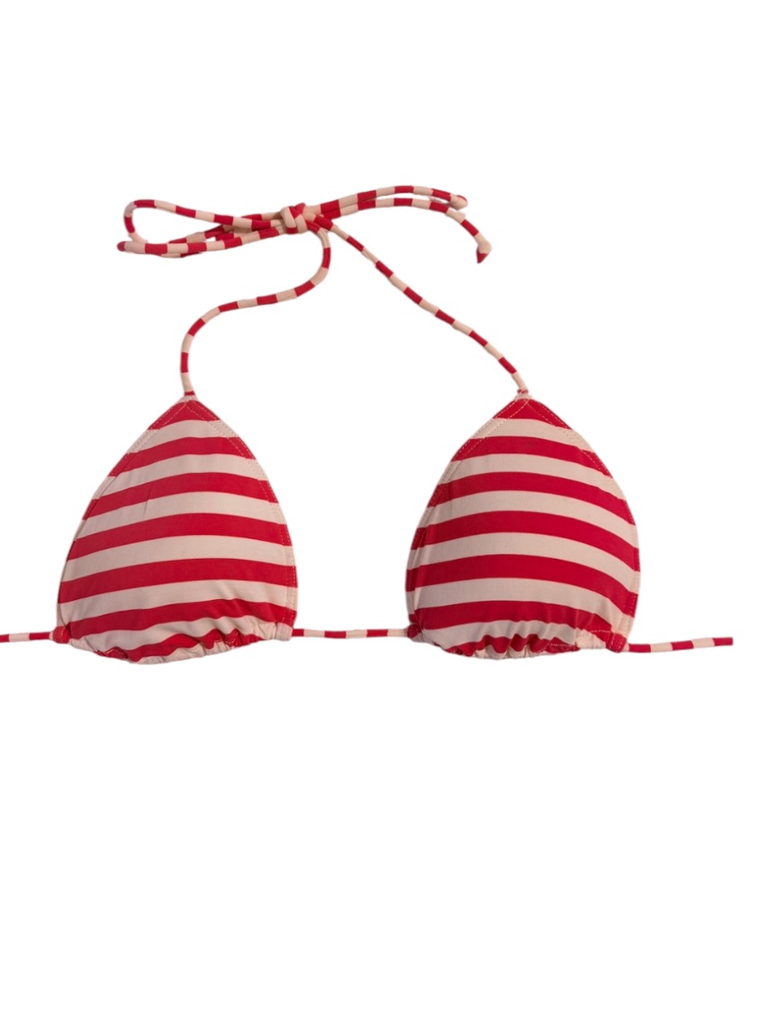 Nwot Y2k Hollister Nautical Pink & White Striped Bikini Top S